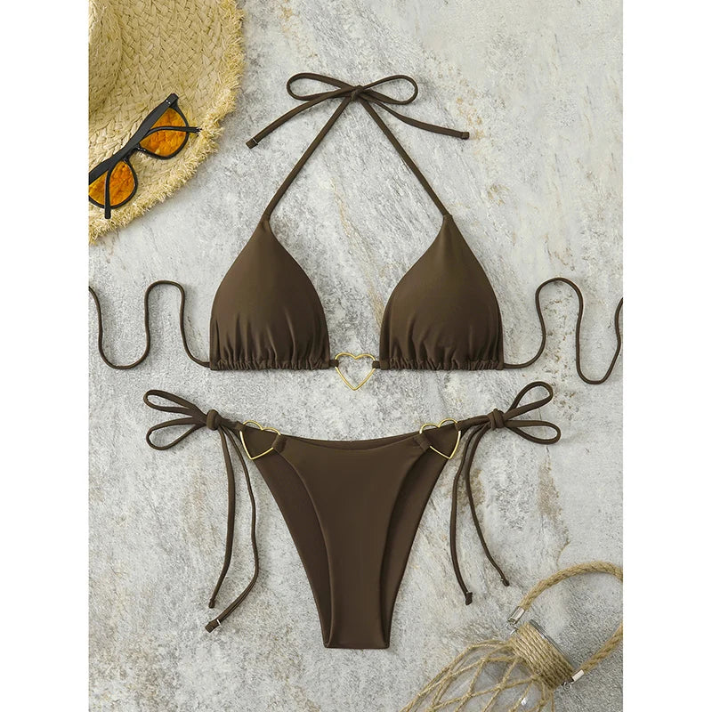 Sexy microbikini para mujer: Traje de baño de dos Piezas con top triangular, Colección 2026