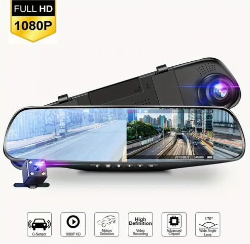 Espejo Retrovisor Dash Cam Full HD 1080P