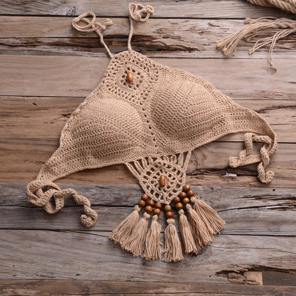 Conjunto de bikini de punto de algodón para mujer (2 piezas)
