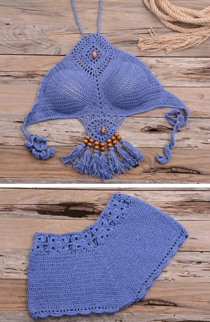 Conjunto de bikini de punto de algodón para mujer (2 piezas)