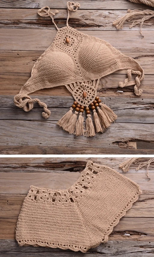 Conjunto de bikini de punto de algodón para mujer (2 piezas)