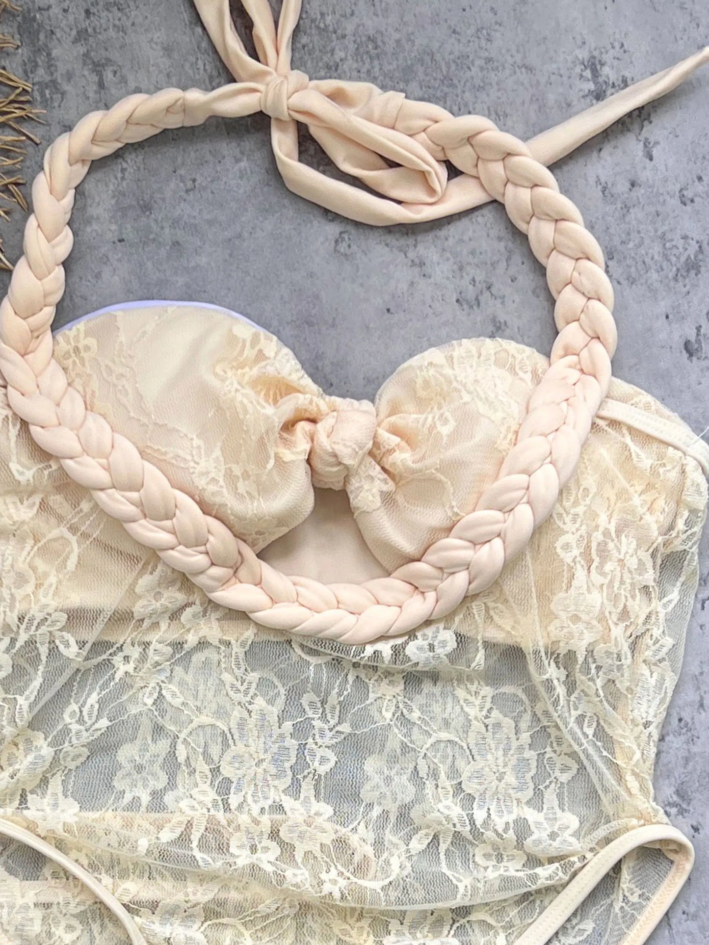 Conjunto de Bikini con hebilla y Hombros descubiertos, falda y traje de baño para Mujer
