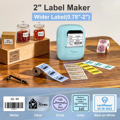 Mini impresora de Etiquetas Marklife P50: Compatible con etiquetas de 12 a 50 mm
