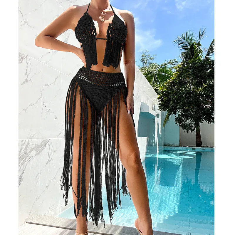Conjunto de Bikini de 2 Piezas para Mujer, Tejido a mano en Crochet
