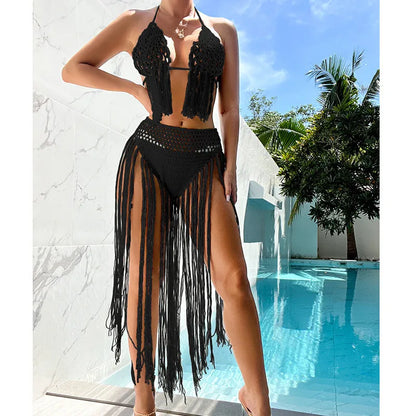 Conjunto de Bikini de 2 Piezas para Mujer, Tejido a mano en Crochet