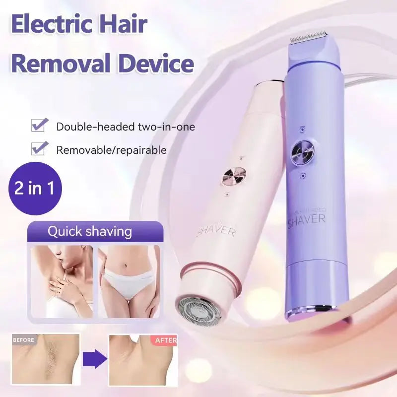Afeitadora eléctrica inalámbrica y recargable 2 en 1 para mujeres
