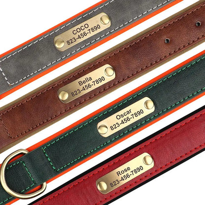 Collar para perro Personalizado — Collares de piel sintética Grabados a Medida