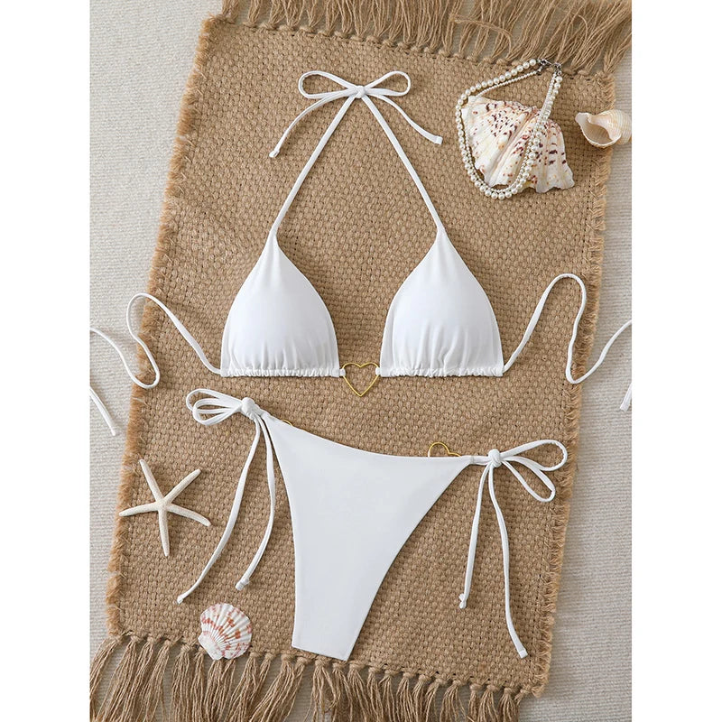Sexy microbikini para mujer: Traje de baño de dos Piezas con top triangular, Colección 2026