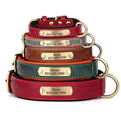 Collar para perro Personalizado — Collares de piel sintética Grabados a Medida