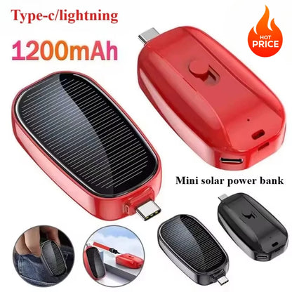 Mini Batería Externa solar de Emergencia y Cargador Portátil tipo llavero