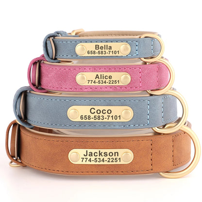Collar para perro Personalizado — Collares de piel sintética Grabados a Medida