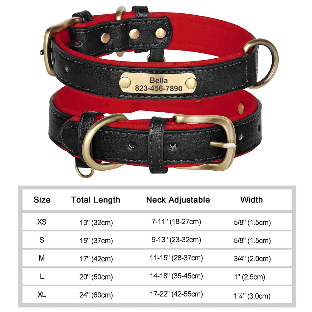 Collar para perro Personalizado — Collares de piel sintética Grabados a Medida