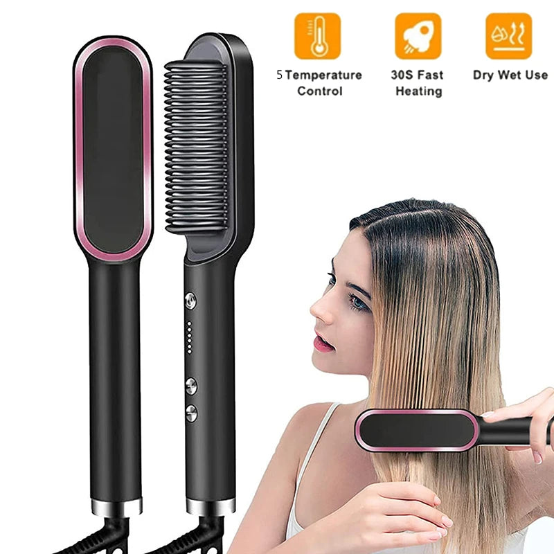 Plancha de pelo Profesional PTC, Peine Eléctrico de Calentamiento Rápido