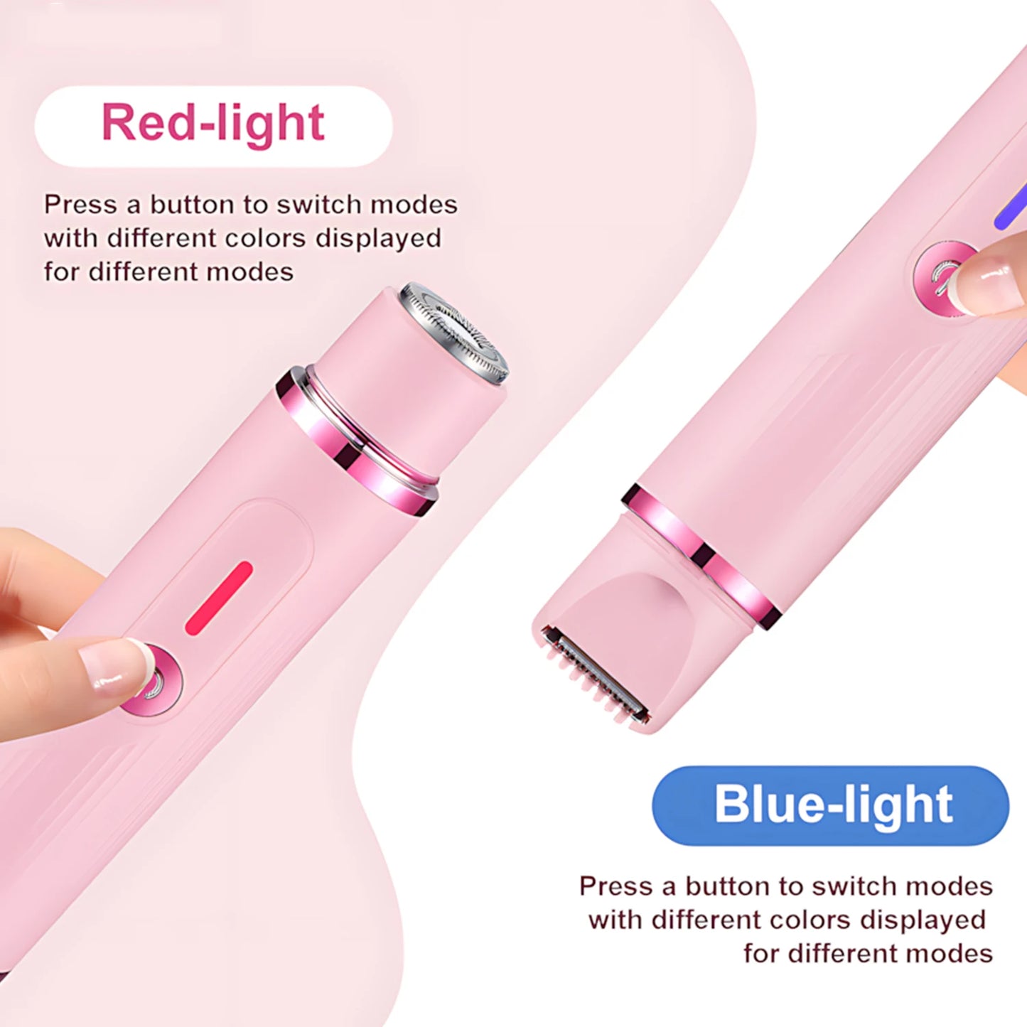 Recortadora de Vello y Afeitadora Eléctrica para Mujer, Diseño de Doble Cabezal 2 en 1