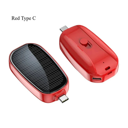 Mini Batería Externa solar de Emergencia y Cargador Portátil tipo llavero