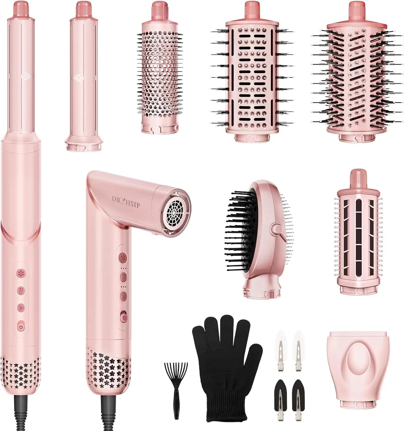 Moldeador y secador de cabello plegable 8 en 1