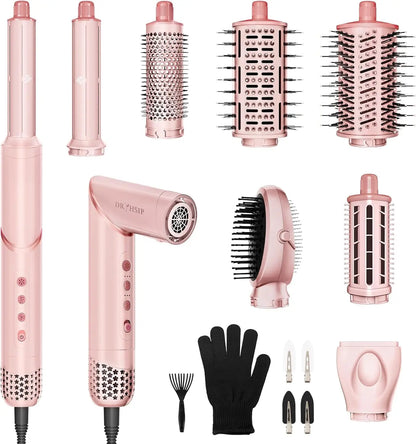 Moldeador y secador de cabello plegable 8 en 1
