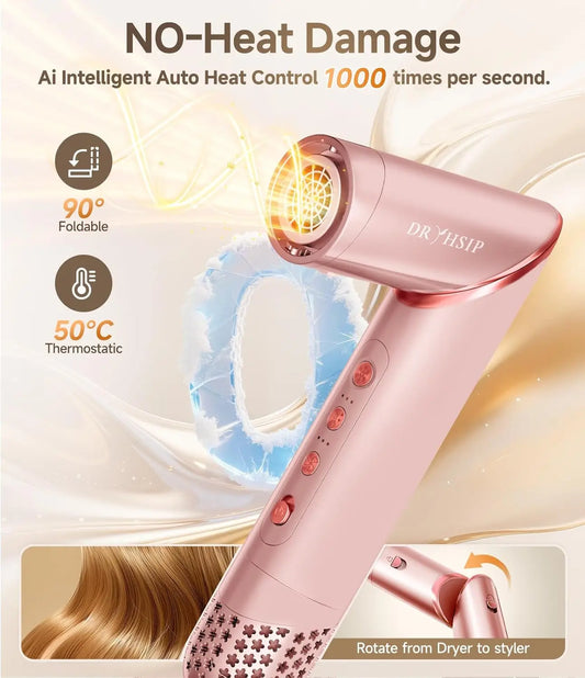 Moldeador y secador de cabello plegable 8 en 1