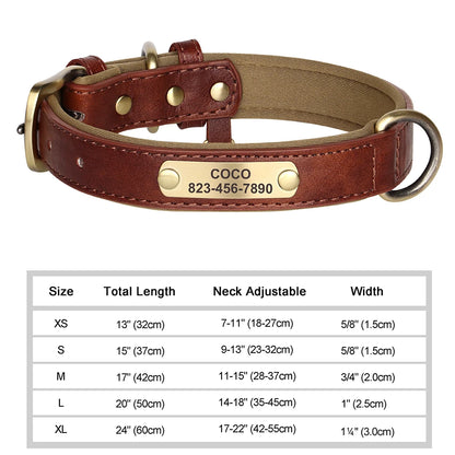 Collar para perro Personalizado — Collares de piel sintética Grabados a Medida