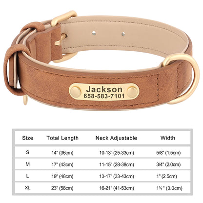Collar para perro Personalizado — Collares de piel sintética Grabados a Medida