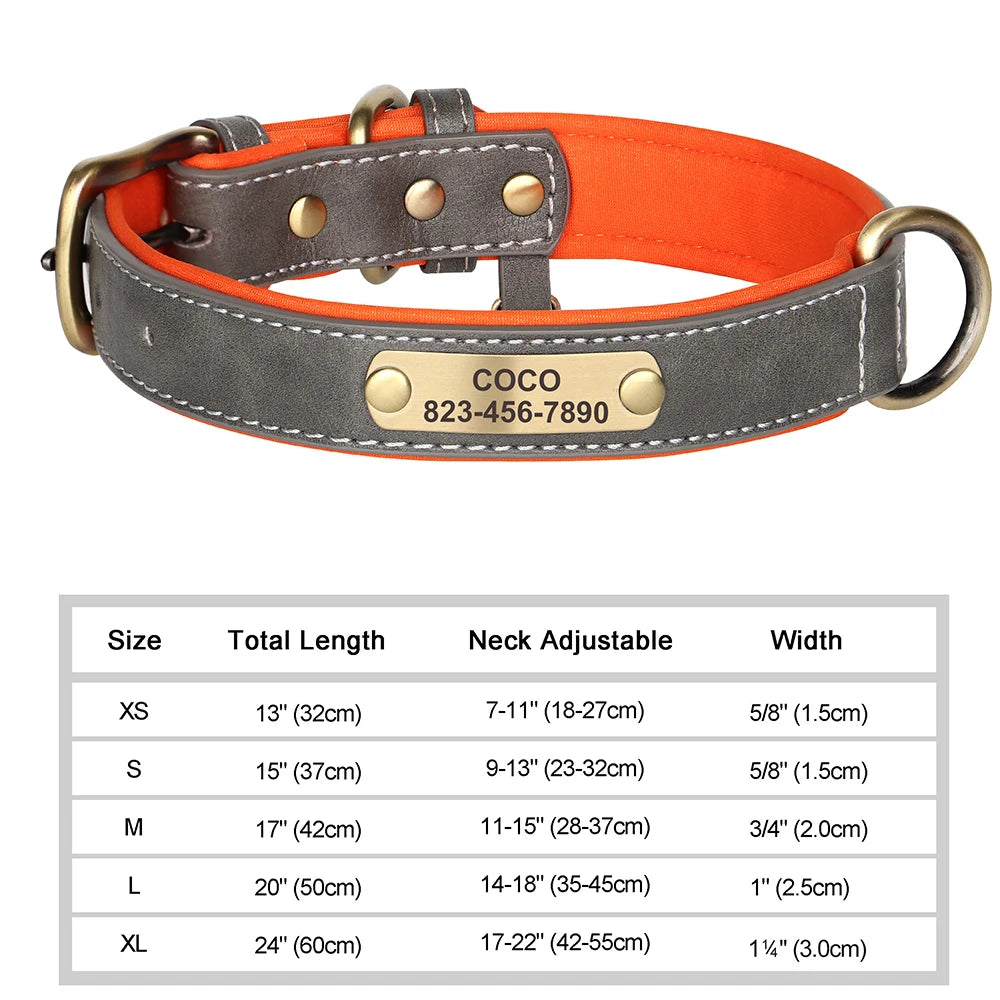 Collar para perro Personalizado — Collares de piel sintética Grabados a Medida
