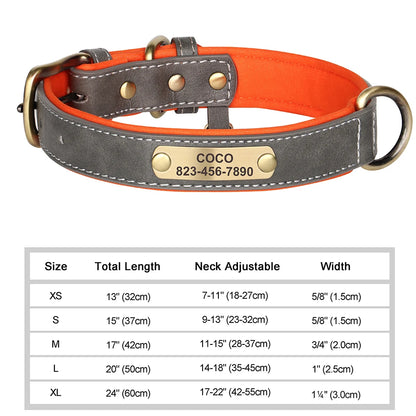 Collar para perro Personalizado — Collares de piel sintética Grabados a Medida
