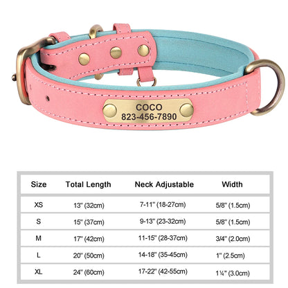 Collar para perro Personalizado — Collares de piel sintética Grabados a Medida