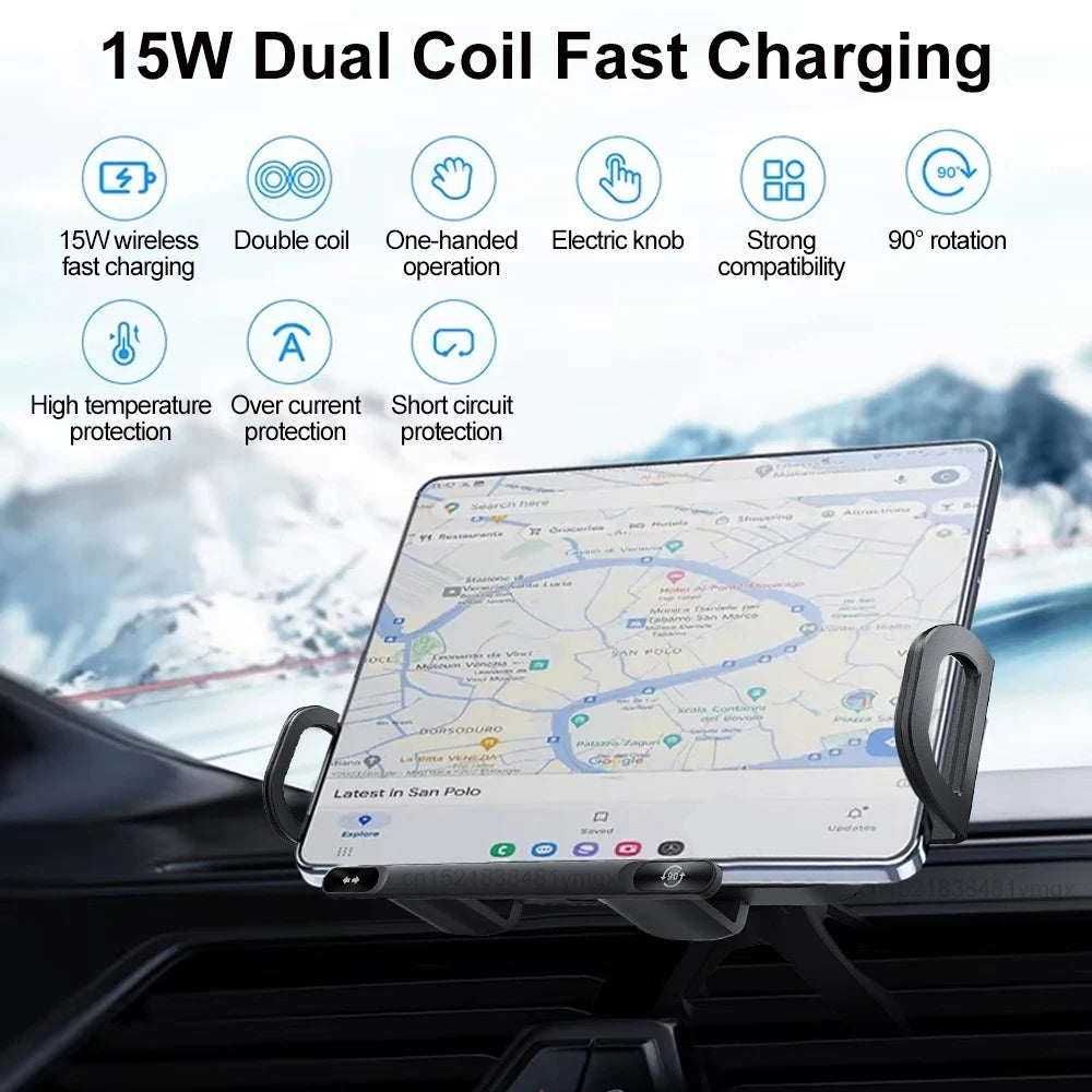 Cargador inalámbrico para auto compatible con Samsung Galaxy Z Fold 5/6 y Flip 3/4