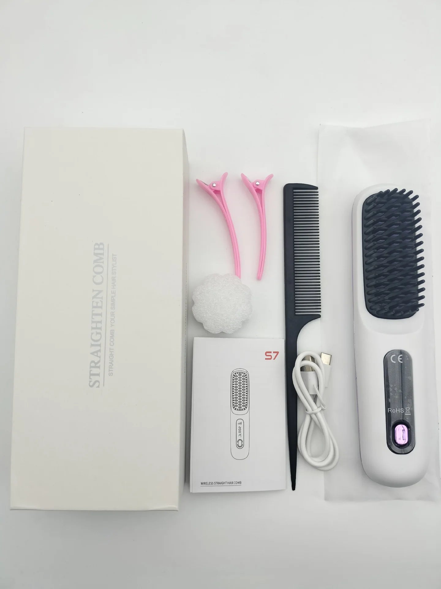 Cepillo alisador de pelo portátil con carga USB