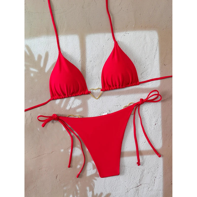 Sexy microbikini para mujer: Traje de baño de dos Piezas con top triangular, Colección 2026