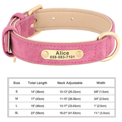 Collar para perro Personalizado — Collares de piel sintética Grabados a Medida