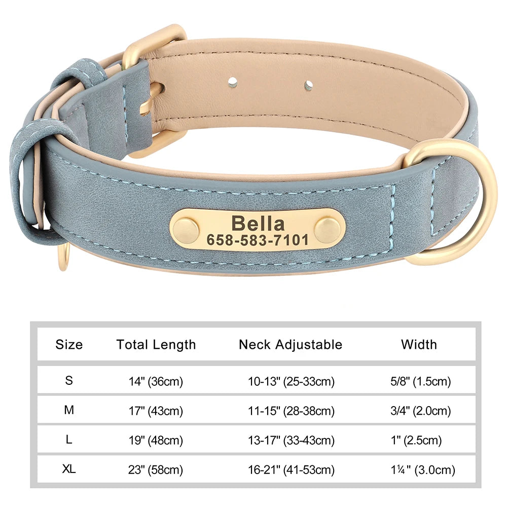 Collar para perro Personalizado — Collares de piel sintética Grabados a Medida