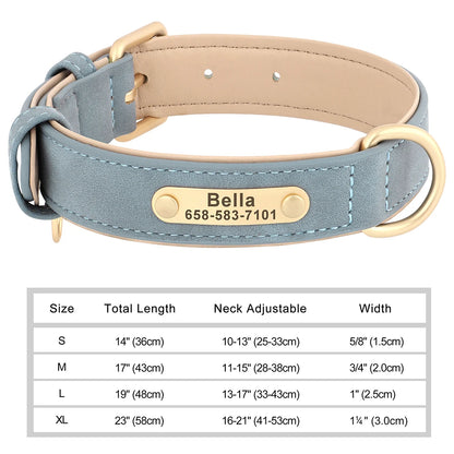 Collar para perro Personalizado — Collares de piel sintética Grabados a Medida