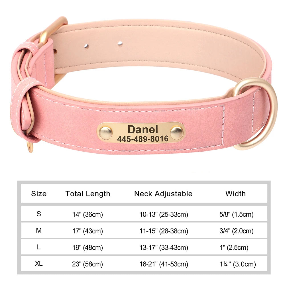 Collar para perro Personalizado — Collares de piel sintética Grabados a Medida