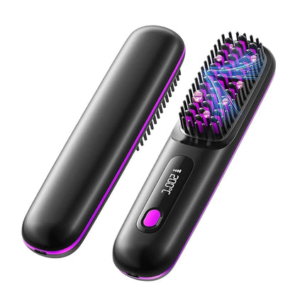 Cepillo alisador de pelo portátil con carga USB