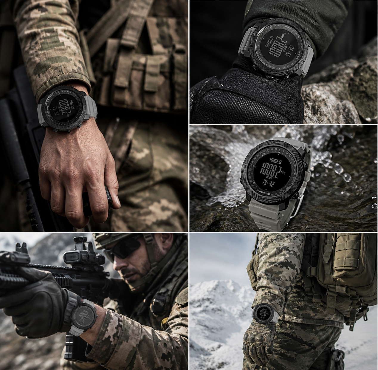 Reloj Deportivo Militar NORTH EDGE – Resistente al Agua 50M